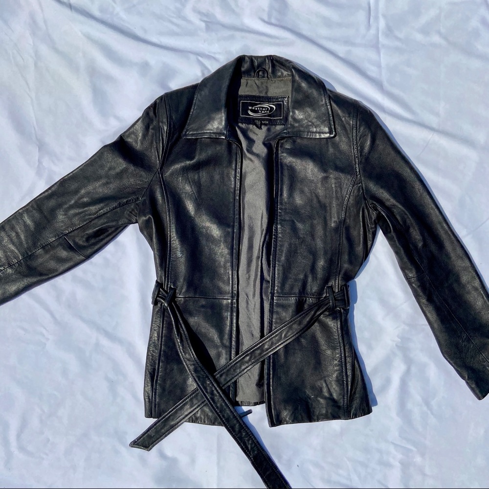Genuine black leather jacket